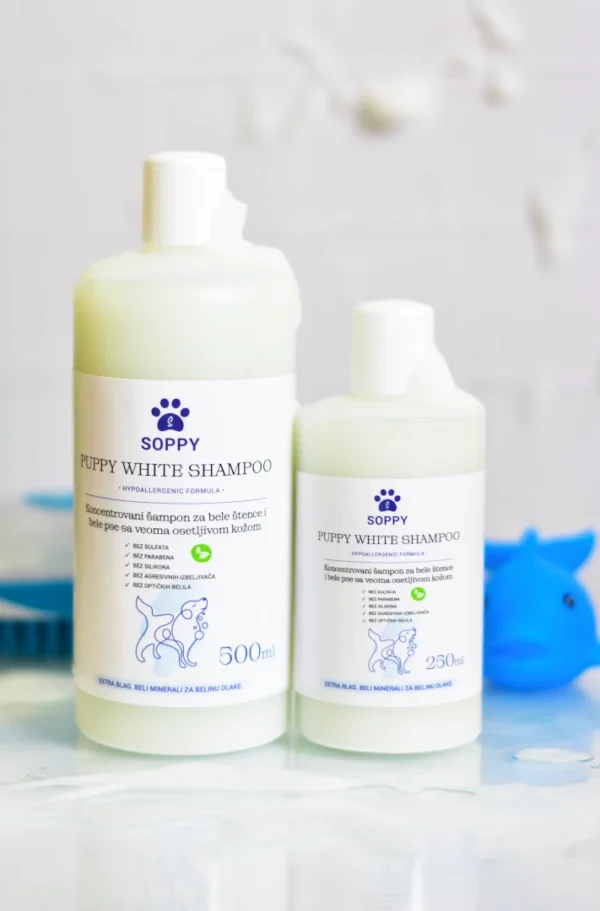 SOPPY PUPPY WHITE SHAMPOO 250ml, 500ml